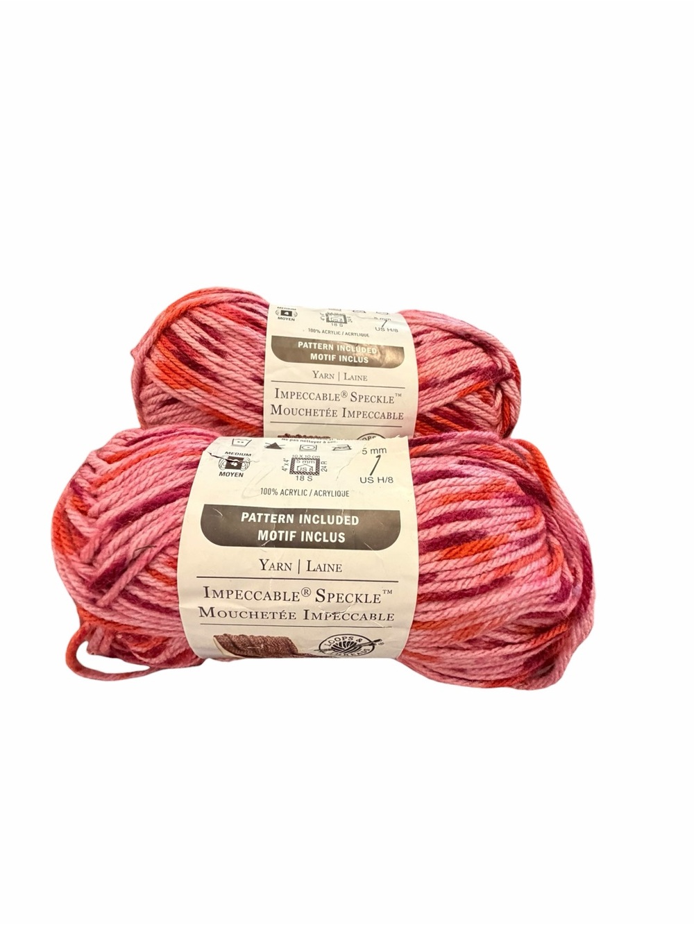IMPECCABLE Yarn Skein in ROSE #40007 by Loops & Thread 3 oz 160 yds - 2 Skeins